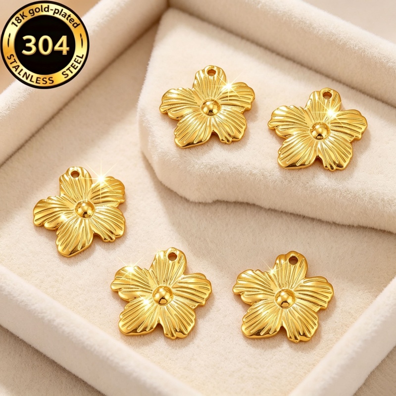 5pcs Elegant Irregular Flower Melon Seed Buckle Pendant Set